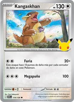 Carta Kangaskhan de la expansión Celebración 30.º Aniversario, número 114/128