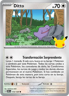 Carta Ditto de la expansión Celebración 30.º Aniversario, número 115/128