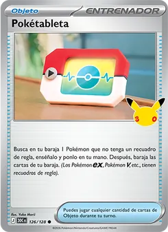 Carta Pokétableta de la expansión Celebración 30.º Aniversario, número 126/128