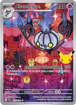 Carta Chandelure de la expansión Celebración 30.º Aniversario, número 137/128