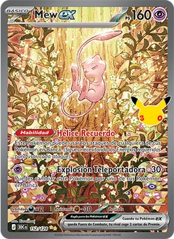 Carta Mew ex de la expansión Celebración 30.º Aniversario, número 152/128