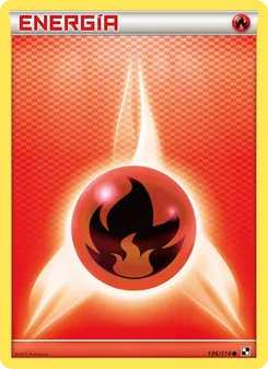 Carta Energía Fuego de la expansión Negro y Blanco, número 106/114