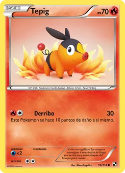 Carta Tepig de la expansión Negro y Blanco, número 16/114