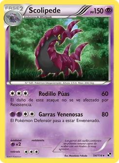 Carta Scolipede de la expansión Negro y Blanco, número 54/114
