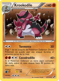 Carta Krookodile de la expansión Negro y Blanco, número 65/114
