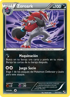 Carta Zoroark de la expansión Negro y Blanco, número 71/114