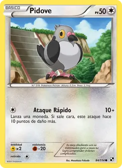 Carta Pidove de la expansión Negro y Blanco, número 84/114
