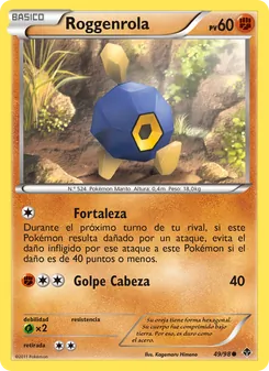 Carta Roggenrola de la expansión Fuerzas Emergentes, número 49/98