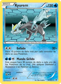Carta Kyurem de la expansión Nobles Victorias, número 34/101