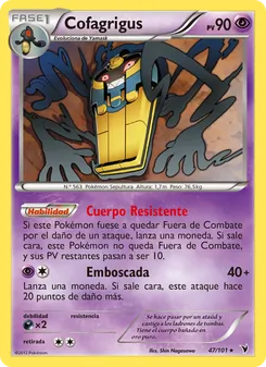 Carta Cofagrigus de la expansión Nobles Victorias, número 47/101