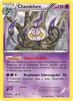 Carta Chandelure de la expansión Nobles Victorias, número 60/101