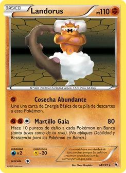 Carta Landorus de la expansión Nobles Victorias, número 74/101