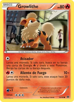 Carta Growlithe de la expansión Próximos Destinos, número 10/99