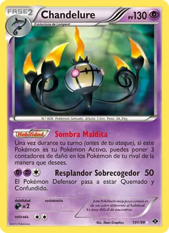 Carta Chandelure de la expansión Próximos Destinos, número 101/99