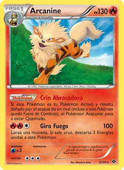 Carta Arcanine de la expansión Próximos Destinos, número 12/99