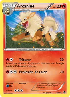Carta Arcanine de la expansión Próximos Destinos, número 13/99
