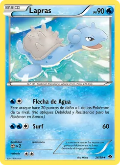 Carta Lapras de la expansión Próximos Destinos, número 26/99