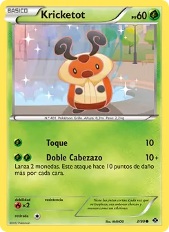 Carta Kricketot de la expansión Próximos Destinos, número 3/99