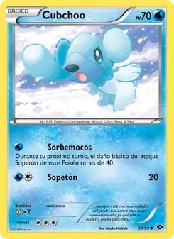 Carta Cubchoo de la expansión Próximos Destinos, número 36/99
