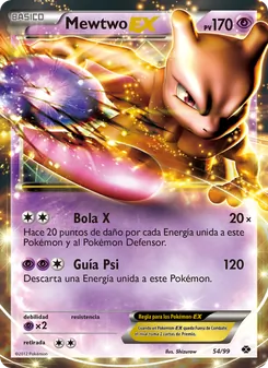 Carta Mewtwo-EX de la expansión Próximos Destinos, número 54/99