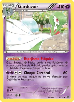 Carta Gardevoir de la expansión Próximos Destinos, número 57/99