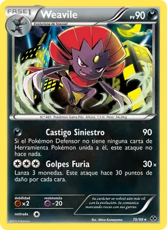 Carta Weavile de la expansión Próximos Destinos, número 70/99