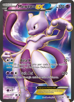 Carta Mewtwo-EX de la expansión Próximos Destinos, número 98/99