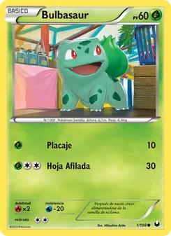 Carta Bulbasaur de la expansión Oscuros Exploradores, número 1/108