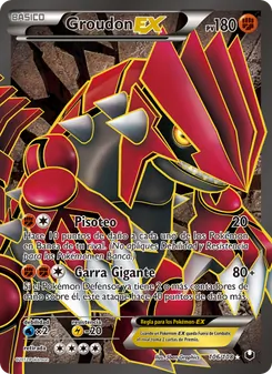 Carta Groudon-EX de la expansión Oscuros Exploradores, número 106/108