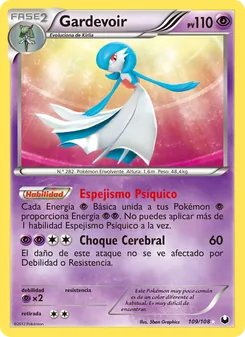 Carta Gardevoir de la expansión Oscuros Exploradores, número 109/108