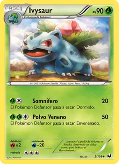 Carta Ivysaur de la expansión Oscuros Exploradores, número 2/108