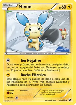 Carta Minun de la expansión Oscuros Exploradores, número 40/108