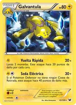Carta Galvantula de la expansión Oscuros Exploradores, número 43/108