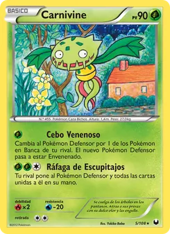 Carta Carnivine de la expansión Oscuros Exploradores, número 5/108