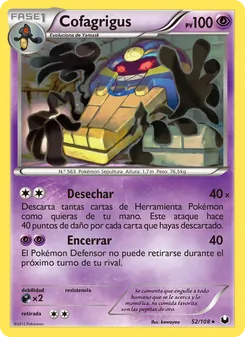 Carta Cofagrigus de la expansión Oscuros Exploradores, número 52/108