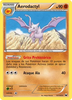 Carta Aerodactyl de la expansión Oscuros Exploradores, número 53/108
