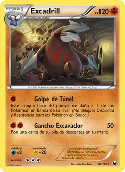 Carta Excadrill de la expansión Oscuros Exploradores, número 56/108