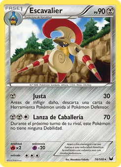 Carta Escavalier de la expansión Oscuros Exploradores, número 74/108