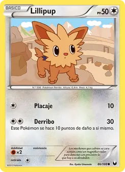 Carta Lillipup de la expansión Oscuros Exploradores, número 86/108