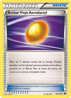 Carta Ámbar Viejo Aerodactyl de la expansión Oscuros Exploradores, número 97/108