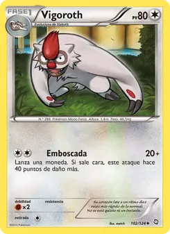 Carta Vigoroth de la expansión Dragones Majestuosos, número 102/124