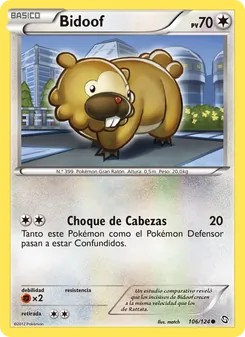 Carta Bidoof de la expansión Dragones Majestuosos, número 106/124