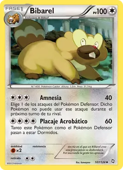 Carta Bibarel de la expansión Dragones Majestuosos, número 107/124