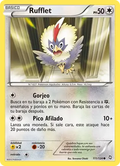 Carta Rufflet de la expansión Dragones Majestuosos, número 111/124