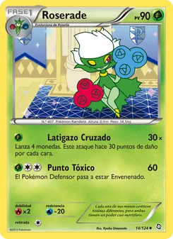 Carta Roserade de la expansión Dragones Majestuosos, número 14/124