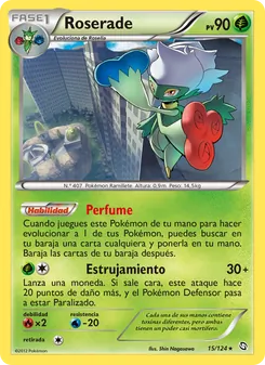 Carta Roserade de la expansión Dragones Majestuosos, número 15/124
