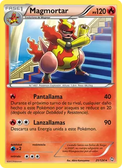 Carta Magmortar de la expansión Dragones Majestuosos, número 21/124