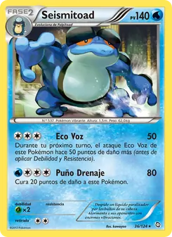 Carta Seismitoad de la expansión Dragones Majestuosos, número 36/124