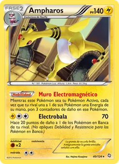Carta Ampharos de la expansión Dragones Majestuosos, número 40/124