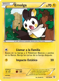 Carta Emolga de la expansión Dragones Majestuosos, número 45/124